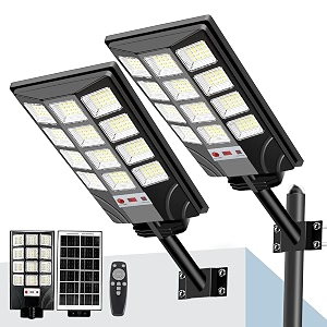 abs solar street lights outdoor waterproof 20000lm 6500k led motion sensor lights dusk to dawn solar flood lights with remote solar-powered parking lot light lighting for outside 2pack