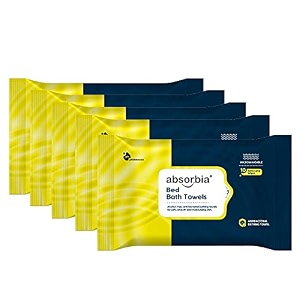 absorbia bed bath wipes adult wet wipes adult bath wipes anti bacterial microwaveable ready to use cleansing towels size-320x320mm  50 extra long towels