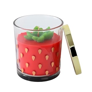 absorbia strawberry fields forever scented soybean wax candle - 260g 5 perfume concentrate 52-hour burn time