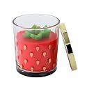 ABSORBIA Strawberry Fields Forever Scented Soybean Wax Candle - 260g, 5% Perfume Concentrate, 52-Hour Burn Time…
