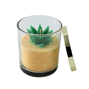 absorbia tropical bliss pineapple scented candle - 5 perfume concentrates 260g 52-hour burn time glass cup - aromatherapy and relaxation