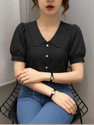 Absorbing Casual Solid Women Black Top