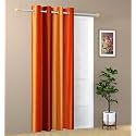Abstract Long Crush Stripped Eyelet Polyester Curtains - 1 Piece (Orange, Long Door_8 Feet)