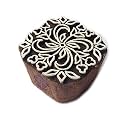 Abstract Square Floral Design Block Print Wood Stamp - DIY Henna Fabric Textile Paper Clay Pottery Block Printing Stamp