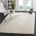 Abstract Wavy Design Shaggy Rectangular Carpet For