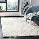 Abstract Wavy Design Shaggy Rectangular Carpet For