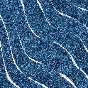 Abstract Wavy Design Square Shaggy Carpet for
