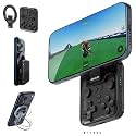 abxylute M4 Snap-On Mobile Gaming Controller for Android &amp; iPhone, Switch 1&amp;2, Portable Bluetooth Controller, Pocket-Sized Retro Arcade Phone Gamepad Kickstand, Dual Joystick Turbo Pro Gaming Magnetic (Black)