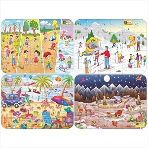 ABYZ Wooden Jigsaw Snow Adventure Seasons The