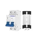 AC Circuit Breaker 2 Pole 6A 10A 16A 20A 25A 32A 40A 50A 63A 120/240V Thermal Magnetic Trip Rail Mounted Switch(32A)