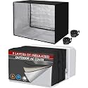 AC Covers for Outside Winter Insulation, Insulated Window Air Conditioner Cover Outdoor 3 Layers Insulation, Waterproof &amp;Snowproof AC Covers for Outside (Black, M)