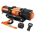 4500 lb UTV Winch Synthetic Rope Kits, 12V Winch with Wireless Remote for Off Road Trailer Boat RV Towing Winche, Waterproof Winch with Mounting Plate and Wired Remote