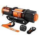 5500 lb ATV/UTV Winch Synthetic Rope Kits, 12V Winch with Wireless Remote for Off Road Trailer Boat RV Towing Winches, Waterproof Winch with Mounting Plate and Wired Remote