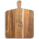 Acacia Wood Cutting Board and Chopping Board with Handle for Meat, Cheese Board, Vegetables, Bread, and Charcuterie - Decorative Wooden Serving Board for Kitchen and Dining Room, Large 17" x 13"