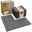 Acacia Interlocking Deck Tiles, 12in, 9PCS Outdoor Flooring
