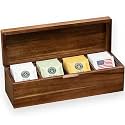 Acacia Wood Tea Bag Organizer with Compartments