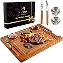 Acacia Wooden Steak Board Set Carnivore Cutting Board Plate for Eating