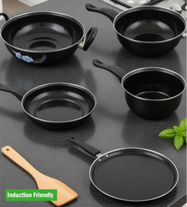 acameo cookware set induction bottom non-stick coated cookware set aluminium 5 - piece