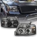 ACANII - For 2004-2008 Ford F150 LED Dual Halo Ring Smoked Lens Projector Headlights Headlamps, Driver & Passenger Side