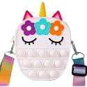 ACCEDO™ Unicorn Pop it Sling Bag for Kids, Crossbody Shoulder Purse, Mini Travel Bag, Push Pop it Sensory Anxiety Stress Relief Fidget Toy