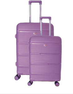 accelerator hard body set of 2 luggage 8 wheels - glossy - purple
