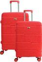Accelerator Hard Body Set of 2 Luggage 8 Wheels - Glossy - Red