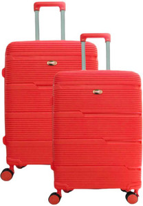 accelerator hard body set of 2 luggage 8 wheels - glossy - red