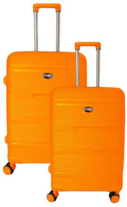 accelerator hard body set of 2 luggage 8 wheels - glossy - orange