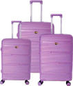 Accelerator Hard Body Set of 3 Luggage 8 Wheels - Glossy - Purple
