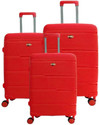 Accelerator Hard Body Set of 3 Luggage 8 Wheels - Glossy - Red