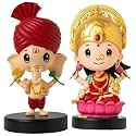 Acceptance Ganesh Ji &amp; Laxmi Ji Idol Bobblehead for Car Dashboard, Office Table,Home Decor| Little Mor Pankh &amp; Bansuri Figurin|God Statue for Gifting Kids,Family &amp; Friends (Ganesh Ji &amp; Laxmi Ji)