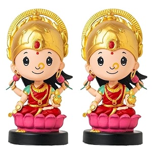 acceptance laxmi ji bobblehead figurines pack of 2  goddess statue for car dashboard home decor amp office table  festival decoration amp gift item laxmi ji