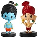 Acceptance Lord Shree Krishna Idol Bobblehead for Car Dashboard, Office Table,Home Decor| Little Mor Pankh &amp; Bansuri Figurin|God Statue for Gifting Kids,Family &amp; Friends (Lord Krishna &amp; Ganesha Ji)