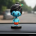 Acceptance Lord Shree Krishna Idol Bobblehead for Car Dashboard, Office Table,Home Decor| Little Mor Pankh & Bansuri Figurin|God Statue for Gifting Kids,Family & Friends (Krishna)