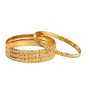 ACCESSHER Set Of 4 Matte Gold-Plated Handcrafted Bangles