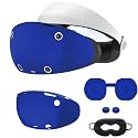 Accessories for PSVR2, VR Shell, Disposable Eye Cover, Joysticks Case, Lens Protector Cover for PlayStation VR2 Accessories, Soft Washable Anti-Scratch Silicone Sleeve for PS VR 2 (Blue)