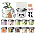 Accguan 12pcs Mini Mason Canning Jars,4 oz Jelly Jars With Regular Lids