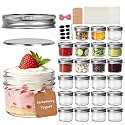 Accguan 4oz Glass Jars With Lids(Silver),Mini Mason Jars,Set of 24