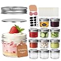 Accguan 4oz Mini Glass Jars With Lids(Silver),Small Mason Jars Set of 12
