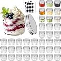 Accguan 4oz Small Glass Jars with lids (Silver),Mini Mason Jars,Set of 40