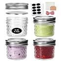 Accguan 4oz Small Mason Canning Jars, 4 PACK Glass Jars with Regular Lids