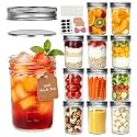 Accguan 8oz Glass Jars With Silver Lids,Half Pint Canning Jars Set of 12