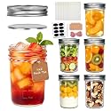 Accguan 8oz Glass Jars With Silver Lids,Half Pint Canning Jars Set of 6