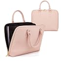 Accordian File Organizer Tote,Folder with Zipper & Labels,12 Pocket Expanding File Folder with Multi-Pockets Paper Folder for Letter A4 Files Business Teacher Office Bag (Pink)