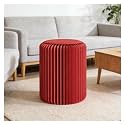 Accordion Design Portable Folding Paper Stool, Multi-Function Retractable Round Foot Rest Side Table(32x37cm/12.6x14.6)