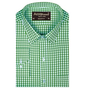 ACCOX Mens Breathable Cotton Long Sleeves Checkered