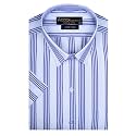 ACCOX Men39s Cotton Half Sleeves Striped Checkred
