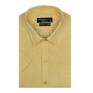 ACCOX Mens Half Sleeves Solid Plain Regular