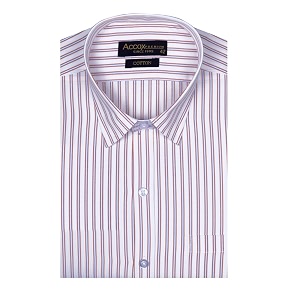 ACCOX Mens Striped Full Long Sleeves Regular