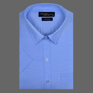 ACCOX Men Solid Formal Blue Shirt